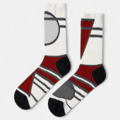 Rode cirkel, driehoek en twee blokken sokken (Links)