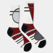 Rode cirkel, driehoek en twee blokken sokken (Rechts)