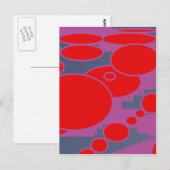 rode cirkel en donkerblauwe paarse abstracte kunst briefkaart (Voorkant / Achterkant)