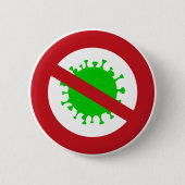 Rode Cirkel Geen virusziektes Ronde Button 5,7 Cm (Voorkant)