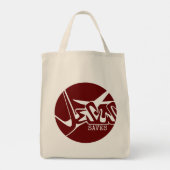 Rode Cirkel Het Kruis Jezus Redt Graffiti Tote Bag (Achterkant)