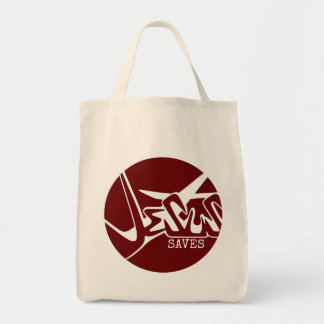 Rode Cirkel Het Kruis Jezus Redt Graffiti Tote Bag