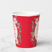 Rode cirkel met een moderne Chinese bruiloft Papieren Bekers (Rechts)