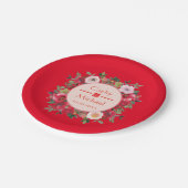 Rode cirkel met een moderne Chinese bruiloft Papieren Bordje (Gekanteld)