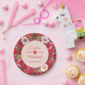 Rode cirkel met een moderne Chinese bruiloft Papieren Bordje (Feest)