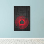 Rode cirkel, modern, Abstract, huisdecor, zwart Canvas Afdruk (Insitu (Houten vloer))