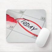 Rode cirkel op agenda muismat (Met muis)