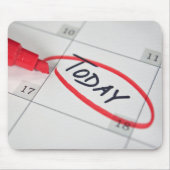 Rode cirkel op agenda muismat (Voorkant)