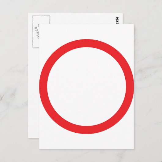 rode cirkel ring briefkaart (Voorkant / Achterkant)