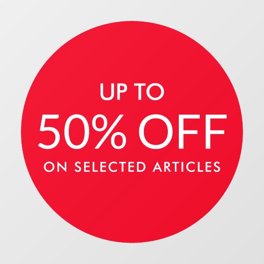 Rode cirkel tot aangepaste %-afroepvenster raamsticker (Vel)