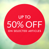 Rode cirkel tot aangepaste %-afroepvenster raamsticker (Vel 3)