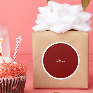 Rode cirkel, witte tekst SJABLOON Ronde Sticker