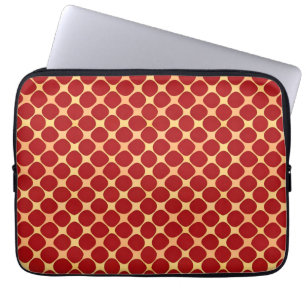 🔴 Rode Cirkelpatroon Voor Moderne Tech Stijl Slee Laptop Sleeve