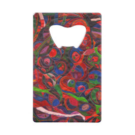 Rode cirkels creditkaart flessenopener