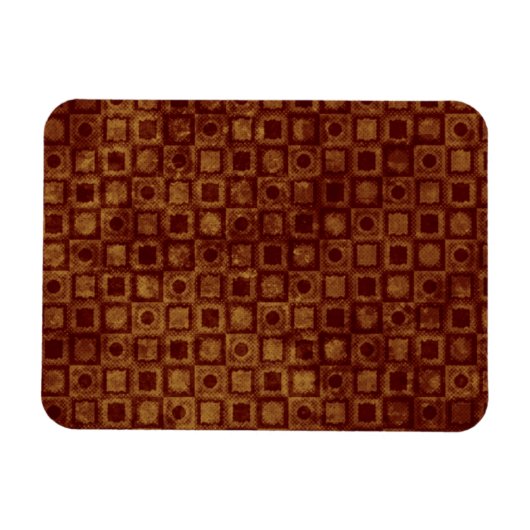 Rode cirkels en vierkantjes op goud magneet (Horizontaal)