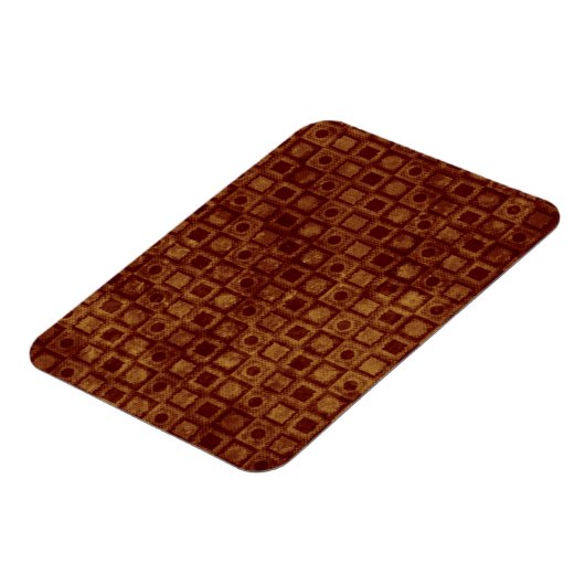 Rode cirkels en vierkantjes op goud magneet (Linkerzijde)