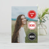 Rode cirkels Foto Afstuderen Kaart (Staand voorkant)