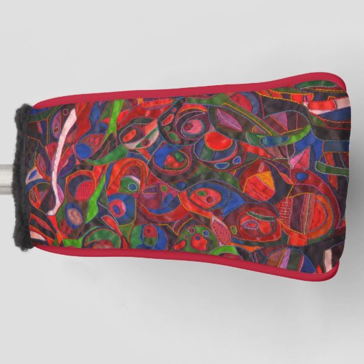 Rode cirkels golfheadcover (Voorkant)