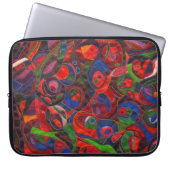 Rode cirkels laptop sleeve (Voorkant)