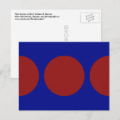 Rode cirkels op blauw Briefkaart (Voorkant / Achterkant)