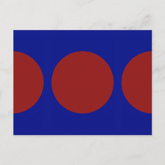 Rode cirkels op blauw Briefkaart (Voorkant)