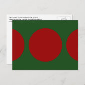Rode cirkels op groen briefkaart (Voorkant / Achterkant)