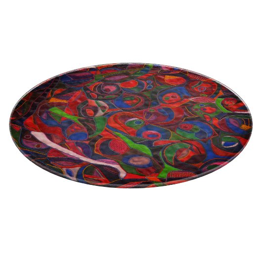 Rode cirkels snijplank (Hoek)