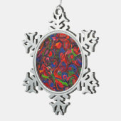 Rode cirkels tin sneeuwvlok ornament (Rechts)