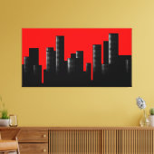 rode citystand canvas afdruk (Insitu (Woonkamer))