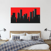 rode citystand canvas afdruk (Insitu (Slaapkamer))