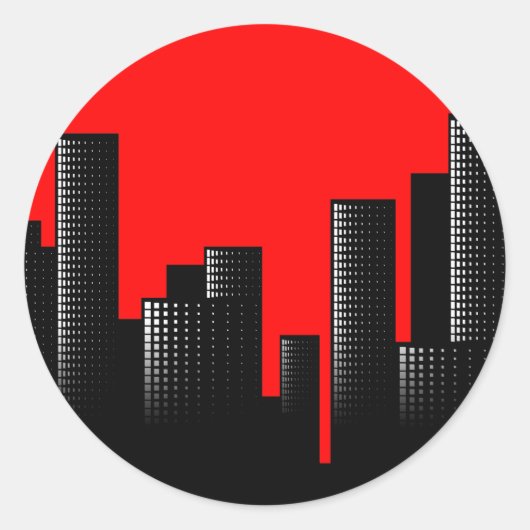 rode citystand ronde sticker (Voorkant)