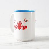 Rode Claddagh Ring Koffiemok Tweekleurige Koffiemok (Voorkant links)