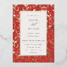  Rode Classy Floral Peacock Gold Wedding