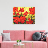 Rode Clematis, Krachtige Rode Bloemschildering Canvas Afdruk (Insitu (Woonkamer))