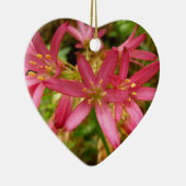 Rode Clintonia Bloemen bij Reuzenbomen Keramisch Ornament (Rechts)