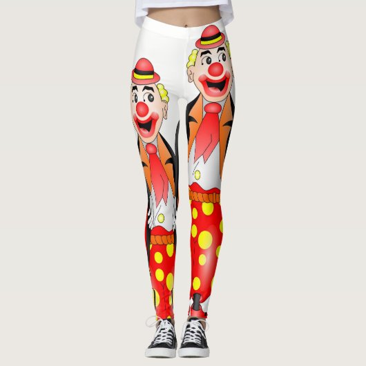 rode clown witte leggings lange tiener (Voorkant)