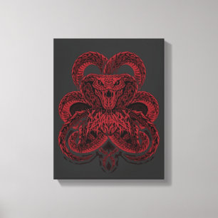Rode Cobra Art Deco Slang Illustratie Canvas Afdruk
