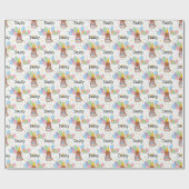 Rode Cockapo Cavapoo Hond Verjaardag Cadeaupapier (Vlak)