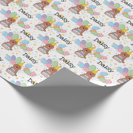 Rode Cockapo Cavapoo Hond Verjaardag Cadeaupapier (Hoek)