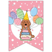 Rode Cockapoo Cavapoo Hond Verjaardagsfeestje Vlaggetjes (Eerste vlag)