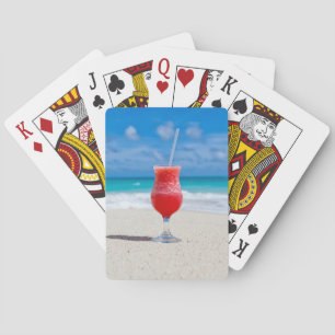 Rode cocktail bij het Zee Foto Pokerkaarten