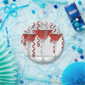 Rode cocktail en lint papieren bordje (Feest)