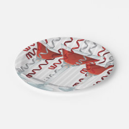 Rode cocktail en lint papieren bordje