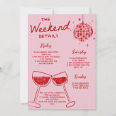 Rode Cocktail Verjaardagsfeest Kaart (Achterkant)