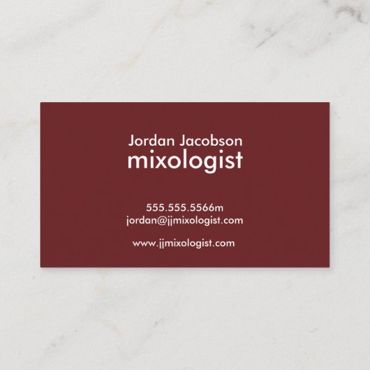 Rode Cocktail Visitekaartjes (Achterkant)