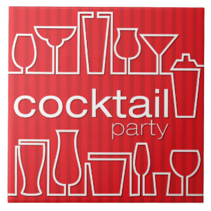 Rode cocktailparty tegeltje