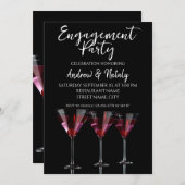 Rode cocktails in martinglas met kersen kaart (Voorkant / Achterkant)