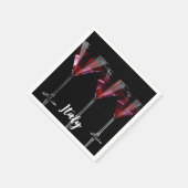 Rode cocktails in martinglas met kersen servet (Hoek)