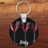 Rode cocktails in martinglas met kersen sleutelhanger (Achterkant)