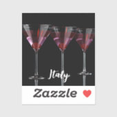 Rode cocktails in martinglas met kersen sticker (Vel)